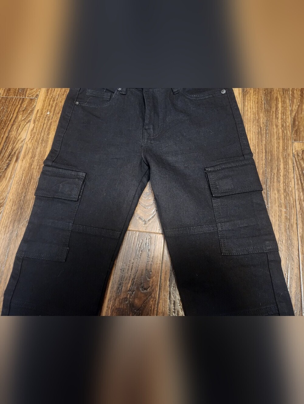 Public Supply NYC Black Straight-Leg Cargo Slim Fit Jeans Sz 12 - Picture 6 of 8